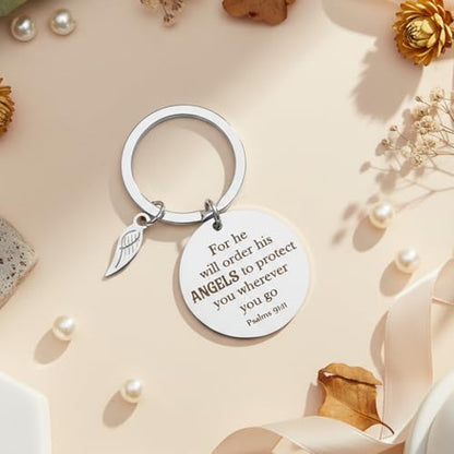 Bible Verse Keychain Christian Gifts Spiritual Religious for Men Women Friends Work Bestie Soul Sister Coworker Psalms 91 Faith Based Gifts Valentines Day Birthday Christmas Fathers Day Mothers Gift