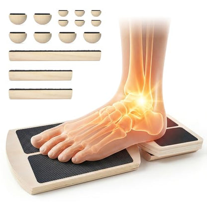 Ankle Balance Board Foot Strengthener, Adjustable Wobble Board with 15 Training Accessories, Stable & Durable Foot Trainer for Ankle Stability, Mobility & Foot Strength Training