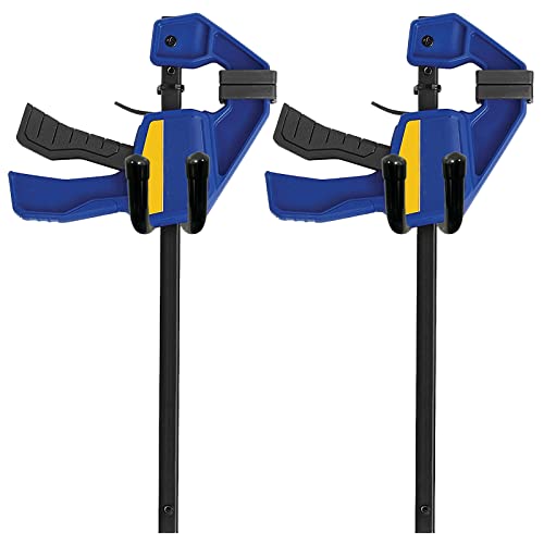 2 Pack Bar Clamp Hanger, Wall Storage Clip, Clamp Rack - Holds Any Size, Bends for Various Uses