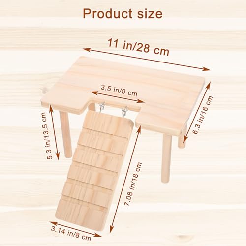 Reptiles Hideout Wooden with Climbing Ramp Bearded Dragon Hide Cave Wood Aquariums & Terrariums Accessories for Bearded Dragons Leopard Geckos Lizards Turtles Hamsters(U-Shape)