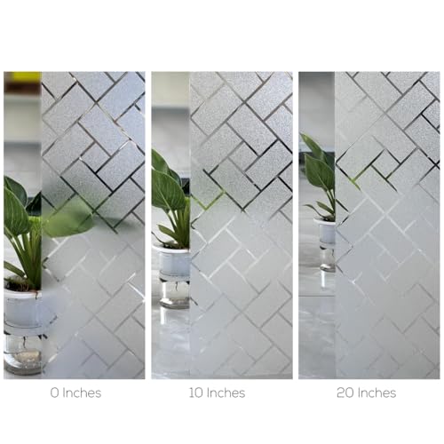Coavas Window Privacy Film UV & Sun Blocking No Glue 23.6"x78.7" Frosted | Static Cling Removable Anti Glare Heat Control Day and Night Frosted Glass Window Film for Bathroom Home Office - color: White, size: 23.6 x 78.7 Inch