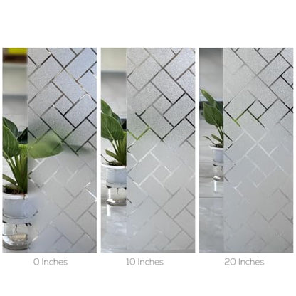 Coavas Window Privacy Film UV & Sun Blocking No Glue 23.6"x78.7" Frosted | Static Cling Removable Anti Glare Heat Control Day and Night Frosted Glass Window Film for Bathroom Home Office - color: White, size: 23.6 x 78.7 Inch