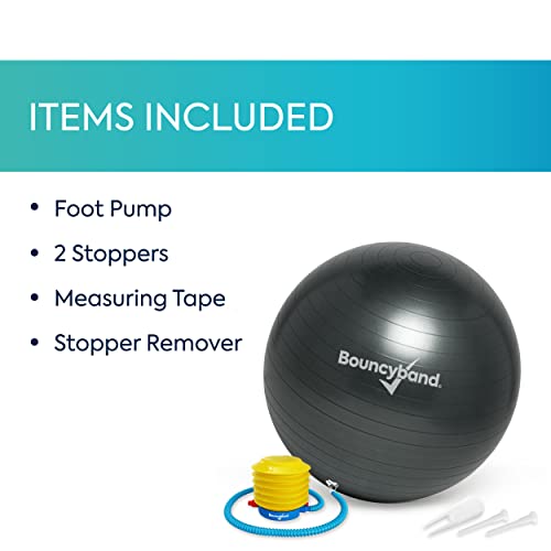 Bouncyband Balance Ball – Create Flexible Seating to Improve Focus at School, Office, or Home with This No-Roll Weighted Ball - color: Dark Gray, size: Medium (Pack of 1)