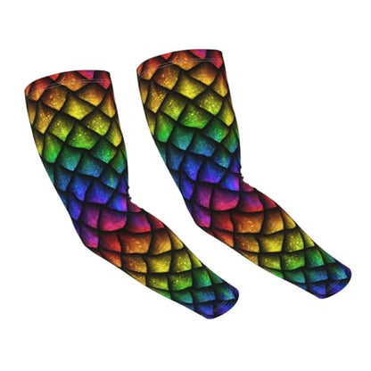 Cooling Arm Sleeves Cover Summer Sun Protection Arm Sleeves For Men Women Baseball Cycling Golf Running - color: Dragon Scale Animal Skin 16