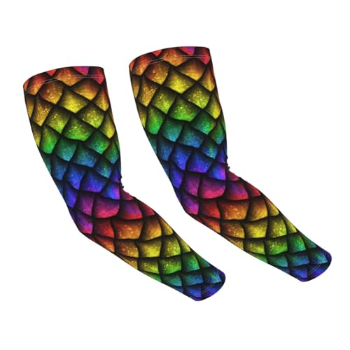 Cooling Arm Sleeves Cover Summer Sun Protection Arm Sleeves For Men Women Baseball Cycling Golf Running - color: Dragon Scale Animal Skin 16