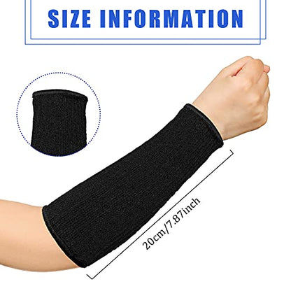 Geyoga 2 Pairs Cut Resistant Sleeves Level 5 Arm Protective Sleeve for Thin Skin and Bruising Gardening for Men Women(Black)