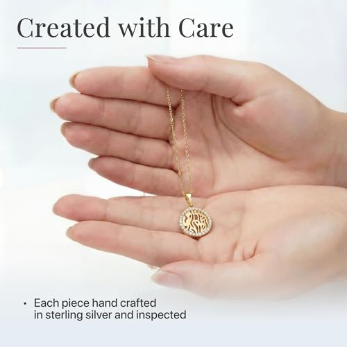 Shema Israel Necklace Sterling Silver CZ Hebrew Prayer Jewish Women Gift - color: gold