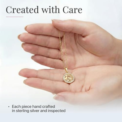 Shema Israel Necklace Sterling Silver CZ Hebrew Prayer Jewish Women Gift - color: gold