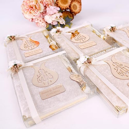 IEF Personalized Yaseen Dua Book Prayer Beads Islamic Gift Set, Ramadan Eid Wedding Birthday Anniversary Mother's Day Father's Day Gifts, Party Favors for Guests in Bulk - color: Style-2