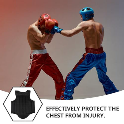 GARVALON Professional Chest Guard and Portable Boxing Protector Black Adult One Size Ergonomic Chest Protection Guard for Martial Arts, Taekwondo, and Combat Training