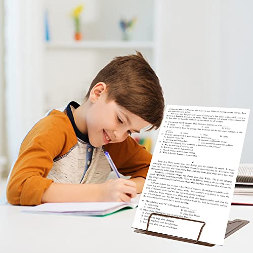 Metal Book Stand Adjustable Book Holder for Reading | Portable & Sturdy For Textbooks Cookbooks Sheet Music Papers Study - color: Full Brown