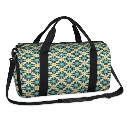 Islamic Ethnic Theme Sport Duffel Bag with Shoes Compartment Overnight Weekender Travel Bag Tote Gym Luggage Organizer Duffel Bags for Women Men