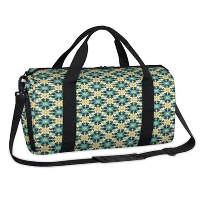 Islamic Ethnic Theme Sport Duffel Bag with Shoes Compartment Overnight Weekender Travel Bag Tote Gym Luggage Organizer Duffel Bags for Women Men