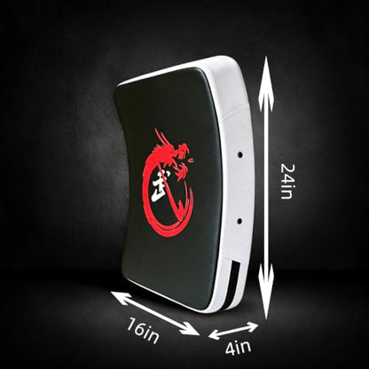 Muay Thai Kick Pad, 1 Pad Only, 24In & 15In Strike Shield, Kickboxing Boxing Training Target Pad for Martial Arts, Single Pad Only - color: White 2, size: 24" x 16" (Large)