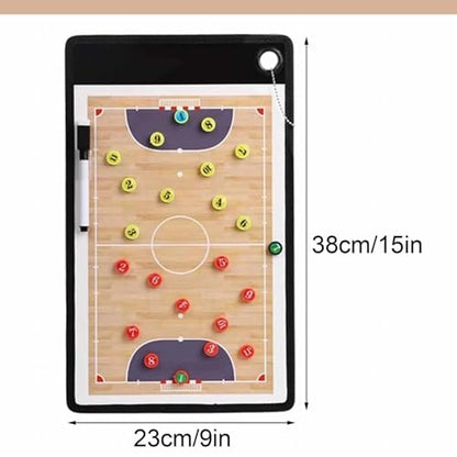 Magnetic Soccer Coaching Board, Futsal Tactics Clipboard, Double Sided Dry Erase Whiteboard, Portable Design for Competition Training Teaching Coaching
