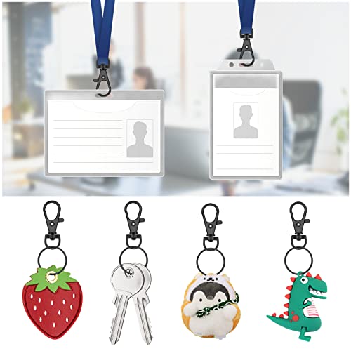 120PCS Premium Swivel Lanyard Snap Hook with Key Rings, Metal Keychain Hooks for Jewelry Making, Crafts (Gun Black) - color: Gun black