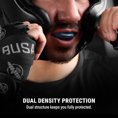 Hayabusa Combat Sports Mouth Guard Youth, Kids and Adult Sizes Comes with Case - Blue/Yellow, Adult - color: Blue/Yellow, size: Adult