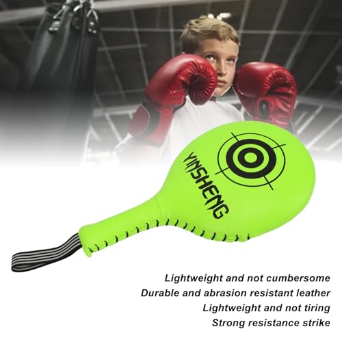 Generic Boxing Target Paddle Kickboxing Striking Target Pad Taekwondo Kick Pad PU EVA Smooth Anti Slip Surface Easy to Carry with and Footwork Feedback for Box - color: Fluorescent Green
