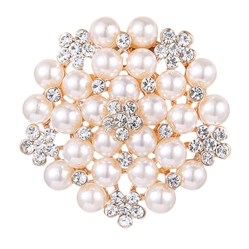 Chic Pearl Crystal Brooch Pins for Women Girls Fashion Shawl Pin Corsage Brooch Party Ceremony Accessories Dance Banquet Pins - color: 7-15