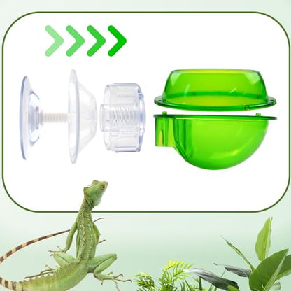 Reptile Bowl with Suction Cup,Chameleon Feeding Bowl,Gecko Food and Water Feeding Dish Pet Feeder Supplies Accessories for Lizards,Snakes,Bearded and Dragons(4 Pcs) - size: 【4 PCS】