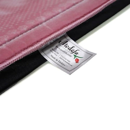 Modefa Orthopedic Islamic Prayer Rug | Large Padded Janamaz Sajjada | One Inch Thick Comfortable Soft Velvet Cushion Muslim Namaz Sajadah | Double Plush Foam (Topkapi Pink) - color: Topkapi Pink