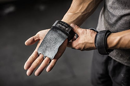 Harbinger Leather Palm Grips for Weight Lifting Hand Protection - size: Medium