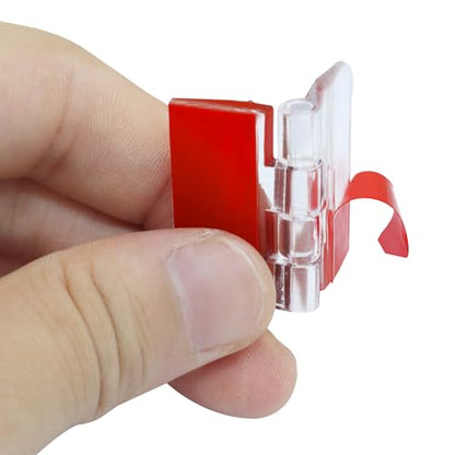 Hitefu Clear Acrylic Hinges, 30 * 35mm, 12 Pcs | Invisible, Self Adhesive, For Aquarium Lids, Cabinets, Display Stands & DIY Furniture - size: 30*35mm