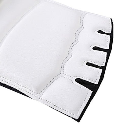 Taekwondo Foot Protector Leather Karate Boxing Sparring Gear Foot Guard Protective Foot Gear for Men Women Kids Kung Fu Training MMA Fight Punch Bag - size: Small