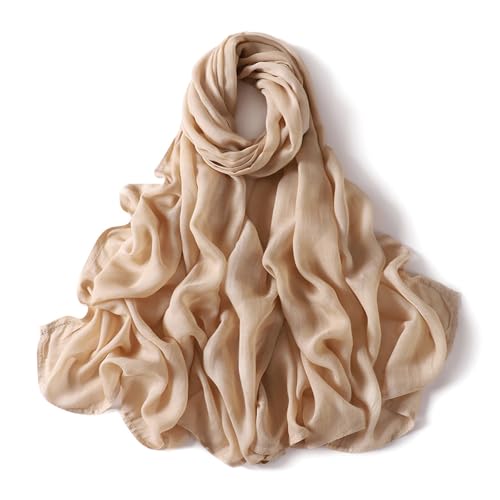 Viscose Hijab Scarf for Women Muslim Cotton Jersey Hijab Fashion Long Scarf Shawls - color: Nude