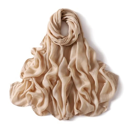 Viscose Hijab Scarf for Women Muslim Cotton Jersey Hijab Fashion Long Scarf Shawls - color: Nude