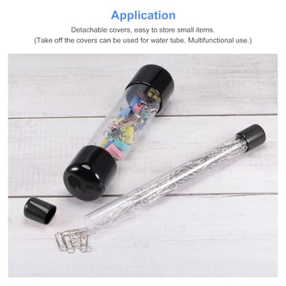 MECCANIXITY Clear Storage Tube 20x24mm Small Plastic Round Tubing with Caps Rigid Bottle Container 200mm/8 Inch for Item Stored - size: 20x24x200mm