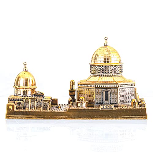 Masjid Al Aqsa Replica | Islamic Figurine for Table Desk Decor | Islamic Living Room Home Decoration | Muslim Gift | Islamic Home Housewarming Gift (Gold) - color: Gold