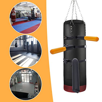 Wing Chun Dummy for Martial Arts Training, Wall Mounted or Portable Wooden Dummy, Interchangeable Spring Arms for Taekwondo Tai Chi Chuan, Tree or Soft Object(Diameter ≥4.72in)