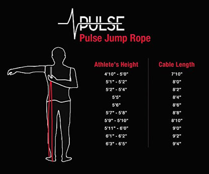 Weighted Jump Rope (1LB) With Memory Foam Handles and Thick Speed Cable - For fitness workouts at home, cardio, boxing and MMA, CrossFit, endurance training, Jumping Exercise. PULSE ATHLETICS.