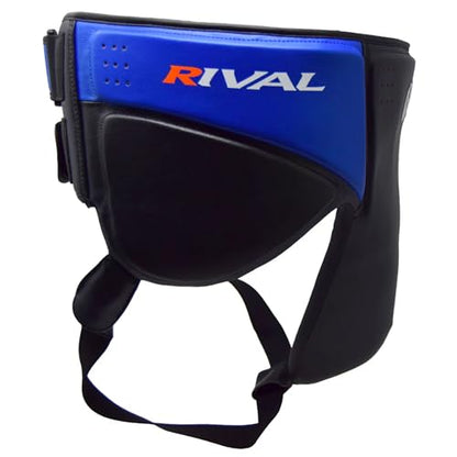 RIVAL Boxing RNFL10 360 Groin Protector with Intelli-Shock D3O Foam, Intelligently Adapts to The Intensity of Any Hit - color: Black/Blue, size: Large
