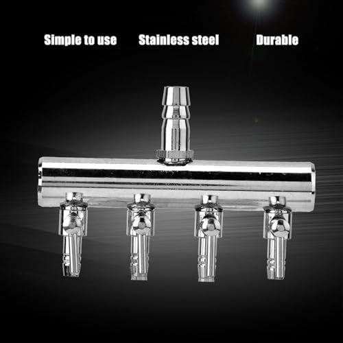 Aquarium Air Valve, Air Splitter Aquarium Tubing Connectors, Steel Aquarium Air Pump Accessories, Aquarium Aalve Aplitter for Fish Tank Air Pumps (8 to 4mm Four-Hole Splitter Head) - size: 8 to 4mm four-hole splitter head