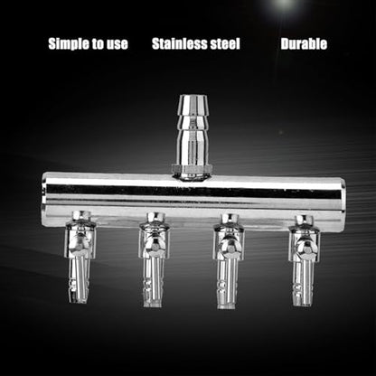 Aquarium Air Valve, Air Splitter Aquarium Tubing Connectors, Steel Aquarium Air Pump Accessories, Aquarium Aalve Aplitter for Fish Tank Air Pumps (8 to 4mm Four-Hole Splitter Head) - size: 8 to 4mm four-hole splitter head