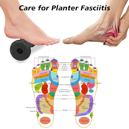 Foot Massager Roller Set for Plantar Fasciitis, Arch and Heel Pain Relief | Includes Foot Roller, lacrosse and spiky massage balls for deep tissue trigger point muscle therapy and neuropathy relief - color: Black Combination