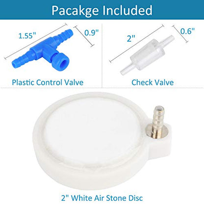 Pawfly 2 Inch Air Stone Disc Aerator Bubble Diffuser for Small Air Pump Aquarium Fish Tank Bowl - size: 2 inch