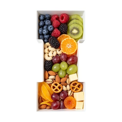 10 Inch Plastic Fillable Letter for Charcuterie, Party Table Centerpiece, Waterproof (I Style) - style: I Style