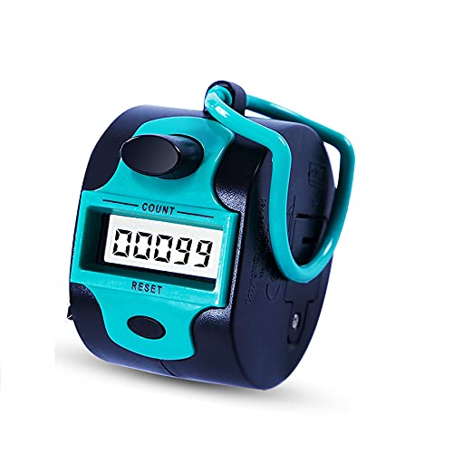 TESEAS Handy Counter Click Manual Digital clicker Stitch Tally Counters Finger Mechanical Palm Handheld Pitch 5-Digit Electronic Display Click Counter Number Count for Row, People, Golf Lap - style: handy tally counter