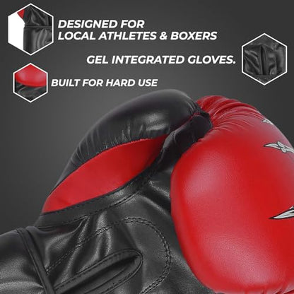 Defy Sports Boxing Gloves for Men and Women - Premium Quality Faux Leather Kick Boxing Gloves – Gel Infused Kickboxing Gloves with Thumb Support - Versatile Usage – Skull Model Design - size: 14 oz