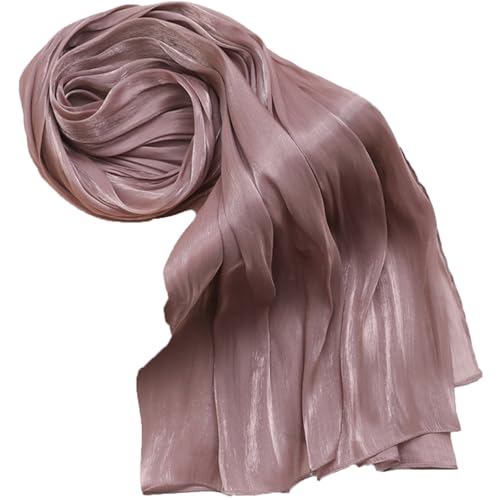 Women Premium Hijab Head Scarf Lightweight Shimmer Scarves Crepe Wedding Shawls and Wraps for Evening Dresses Shiny - color: Pi-purple 10#