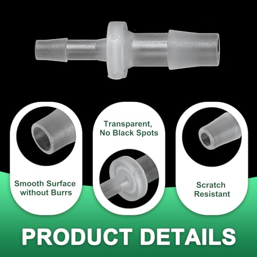 PATIKIL Hose Barb Reducer, 3 Pcs 1/4" to 5/32" Hose ID Connectors Joint Plastic Pipe Fitting Splicer Mender Union Adapter for Air Water Fuel Gas Aquarium, White - size: 1/4" to 5/32"