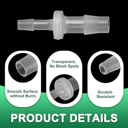 PATIKIL Hose Barb Reducer, 3 Pcs 1/4" to 5/32" Hose ID Connectors Joint Plastic Pipe Fitting Splicer Mender Union Adapter for Air Water Fuel Gas Aquarium, White - size: 1/4" to 5/32"
