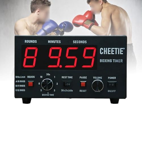 Portable Fitness Timer Clock,Boxing Interval Timer with Digital LED Countdown,Adjustable Buzzer Alarm,Selectable Training Time,for Boxing,MMA,Martial Arts Workouts Red - color: Red