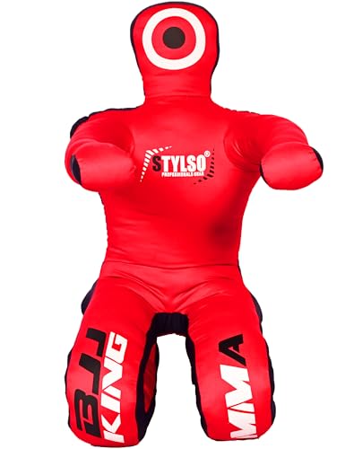 Grappling Dummy for Adults, Unfilled Wrestling Dummy, Hanging Jiu Jitsu Dummy for BJJ, MMA, Judo, Karate, Martial Arts - color: Red Sit, 6ft / 72 inches