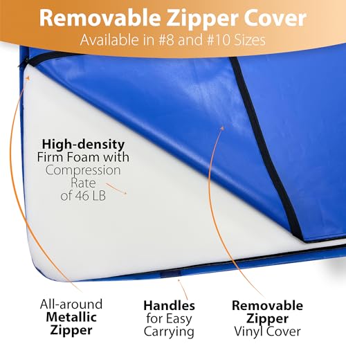 Foamma Gymnastics Mat for Kids & Adults, 6" Thick, 4 ft x 6 ft, Blue – High-Density Landing Mat with Waterproof Cover, Ideal for Tumbling, Wrestling & Gymnastics Equipment for Indoor/Outdoor Use - size: 4ft x 4ft, style: 6" Thickness