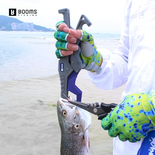 Booms Fishing G05 Lip Gripper Saltwater, 9.4" Plastic Catfish Grippers Pliers, Grabber Tool With Lanyard, Grips for Kayak Fishing Accessories, Great Holder for Caught Fish - color: Blue