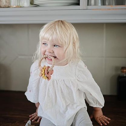 mushie Silicone Nature Teething Ring Toy - color: Nature